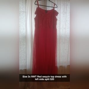 Red Sequin Top Dress